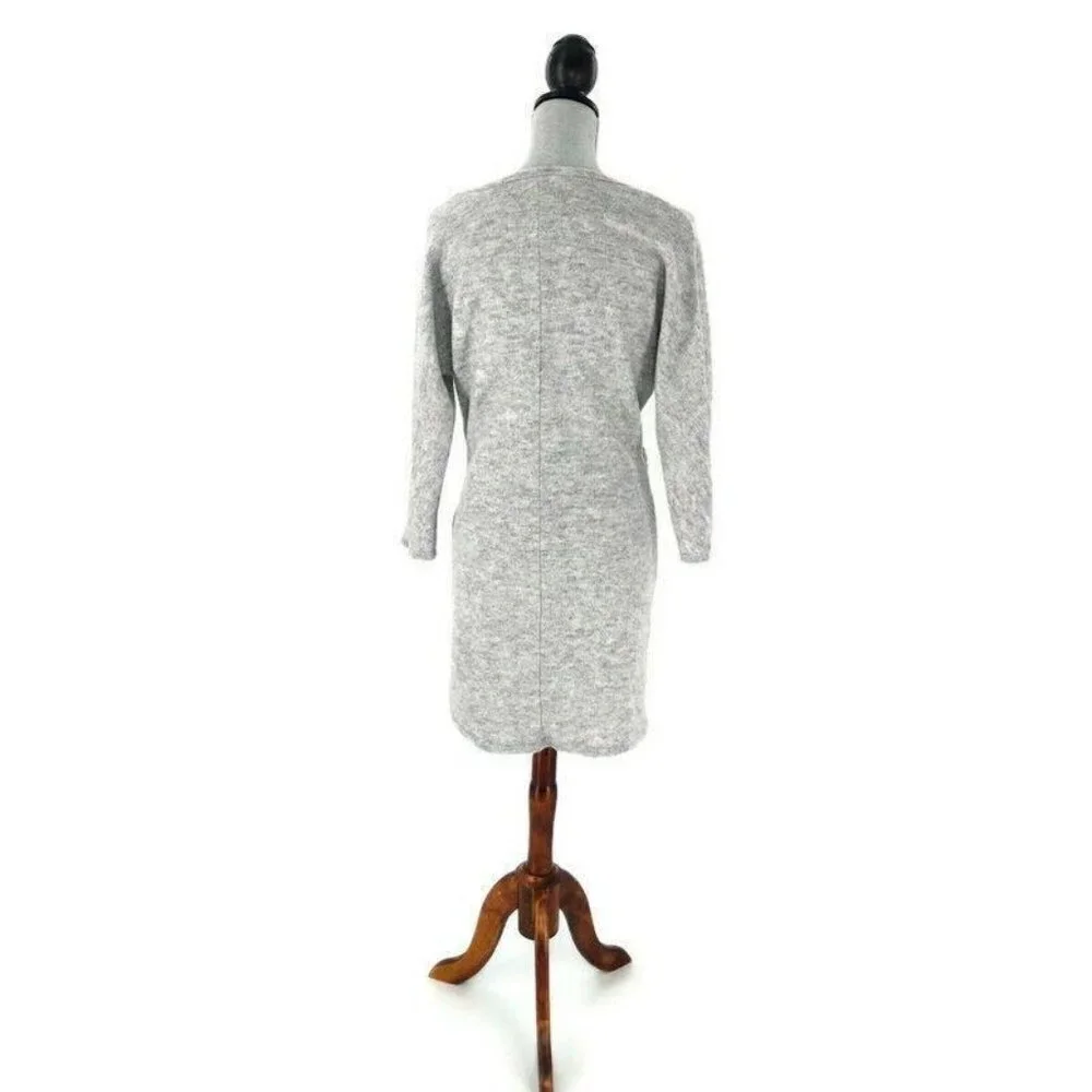 Everly Dress Womens M Fleece Pull-Over Fitted Heather Gray 3/4‎ Sleeve New